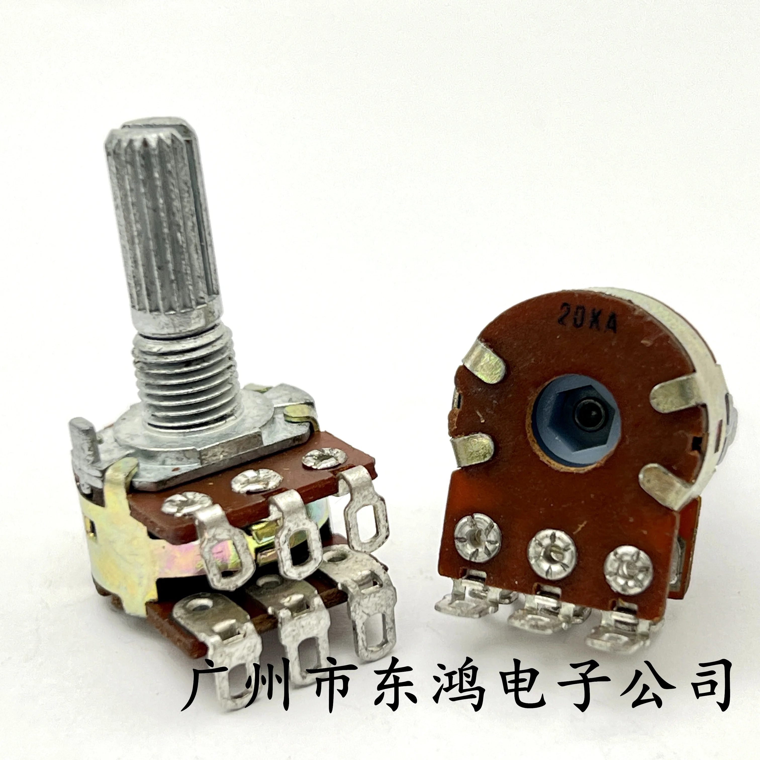 1 PCS WH148 Duplex Potentiometer Short Handle 6 Pins Shank Length 20mm Adjustable Resistance A20k