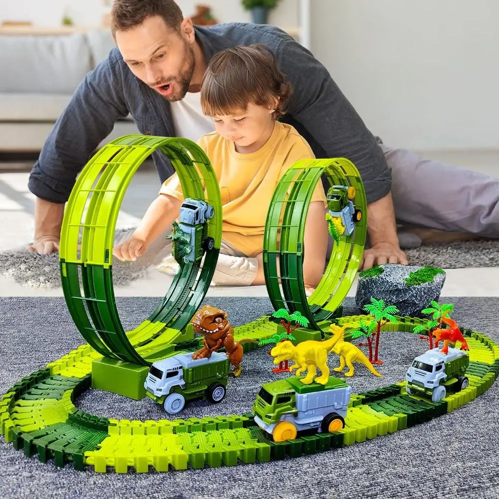 

Dinosaur World Climbing Track Train Flexible Track Railway Toy Electric Track Toy Vehicle Anti-gravity Dinosaur Track Car
