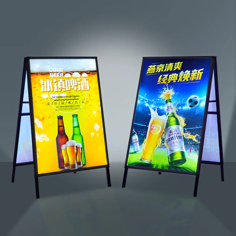 waterproof medal a-frames for double sided open house business sign led display 24" x 36" i/s top load for night market bar