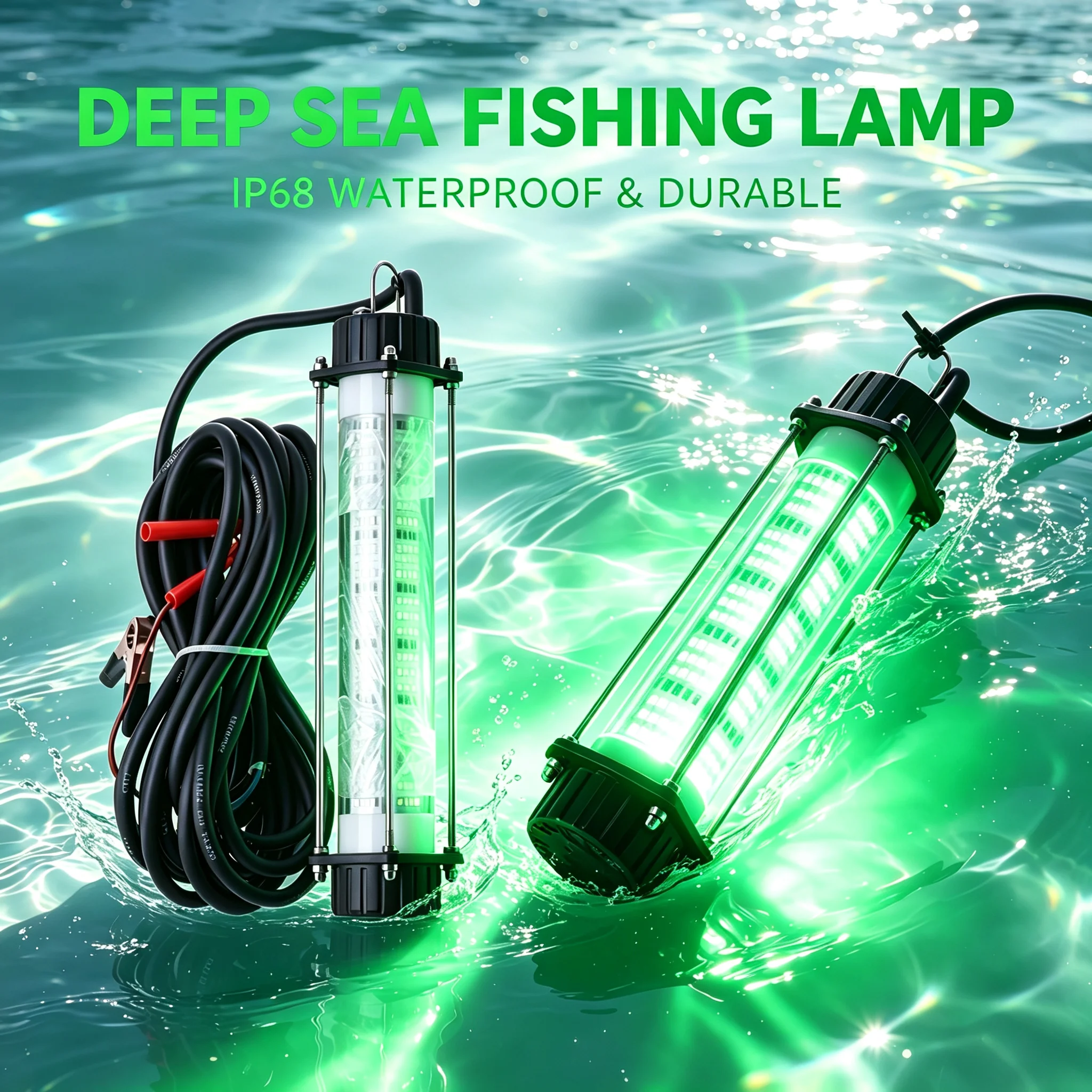 夜釣り用水中ledライト-180w-水中集魚灯-ボートドック桟橋用-海水・淡水用-餌釣り用