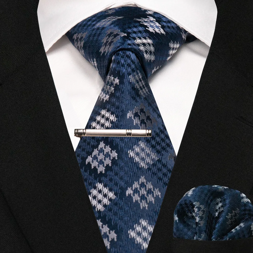 Grün Schwarz Plaid Streifen Krawatte für Männer Mode Seide Hochzeit Krawatte Einstecktuch Manschettenknopf Set Geschenk Herren Krawatte Business Party Zubehör – Detail 11