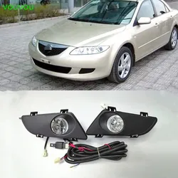 Car accessories body parts fog lamp assembly L and R with cable set for Mazda 6 2002 to 2005 GG