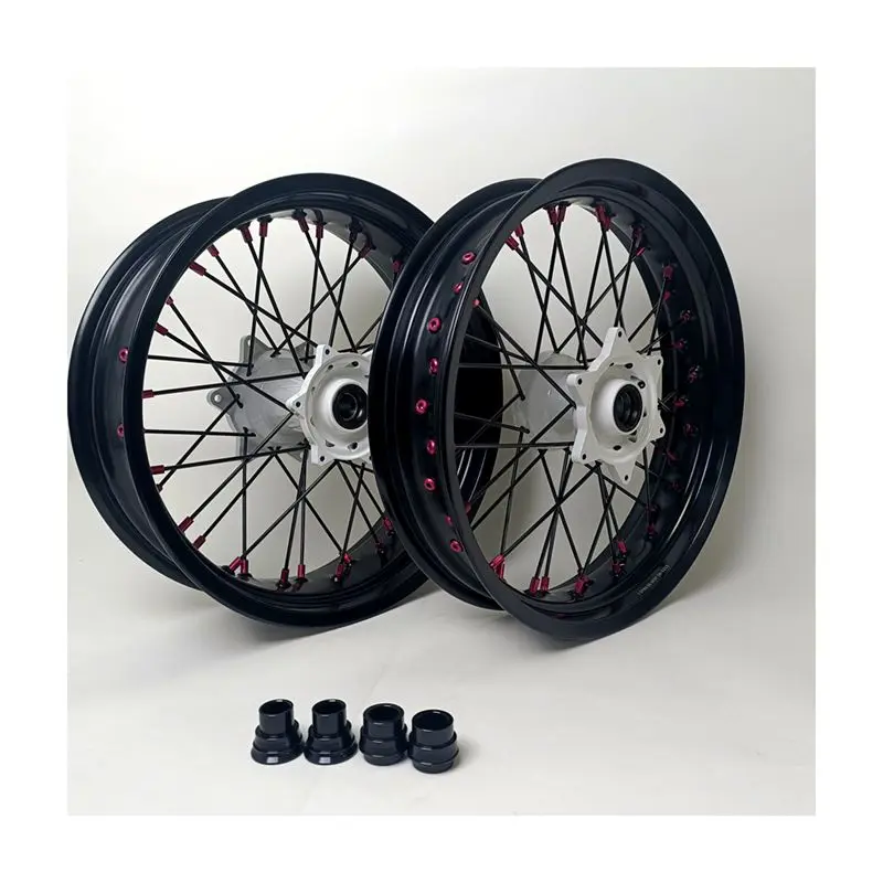 

Supermotard Wheels High Quality Wheel 17*3.0/3.5/4.25/4.5/5.0 Wheels Set With White Hub Fit Tx/fx 125-450 Rr125/250/350/450