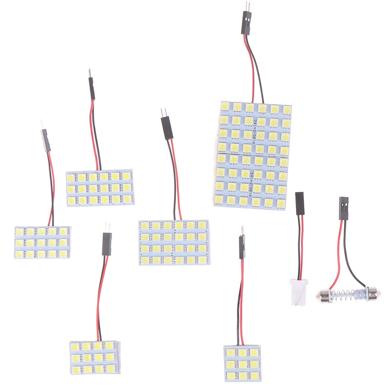 Wnętrze samochodu 5050 białe światło led panel lampa smd t10 żarówka do lampy kopułowej festoon ba9s 12v 5w