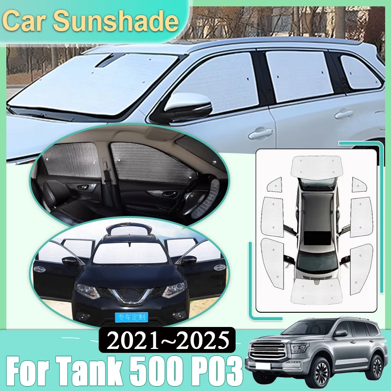 

Car Side Window Sunshades For GWM Tank 500 P03 2021~2024 2025 Windshield Anti-UV Sun Protection Shade Visor Parasol Accessories