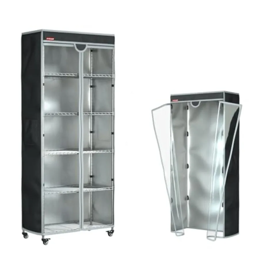 

Clear PVC Dustproof Garment Rack and Shelf Cover 31.5"W x 15.7"D x 72"H See-Through Shelving Enclosure for Clothing Storage