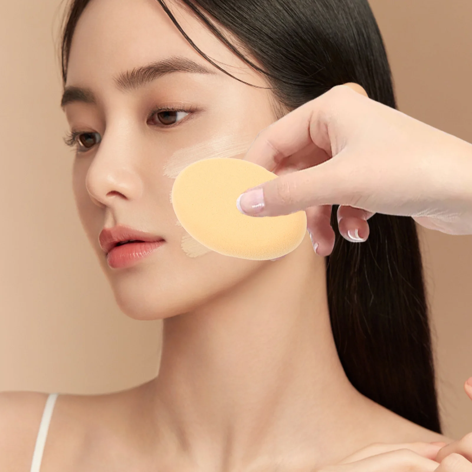 5 piezas de polvo de maquillaje cremoso para aplicación de base y colorete en polvo suelto, acabado suave y natural