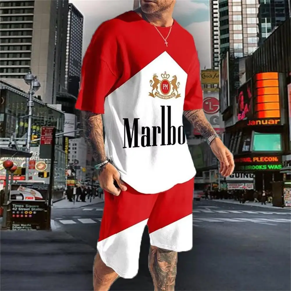 

New Fashion Summer Men 2 Piece 3D Printed Women T-Shirt Shorts Sportswear Breathable Kid Jogging Sports Suit Men Tracksuit Set
