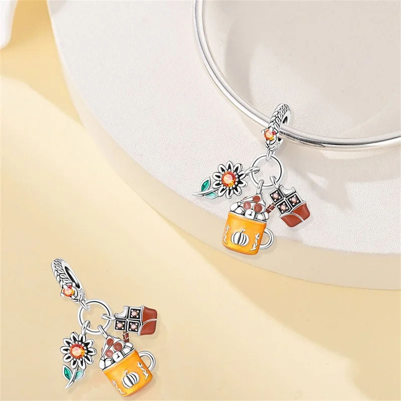 

New Original 925 Sterling Silver Warm Small Object Charms Pendant Fit 3mm Original Bracelet DIY Women Birthday Jewelry Gifts