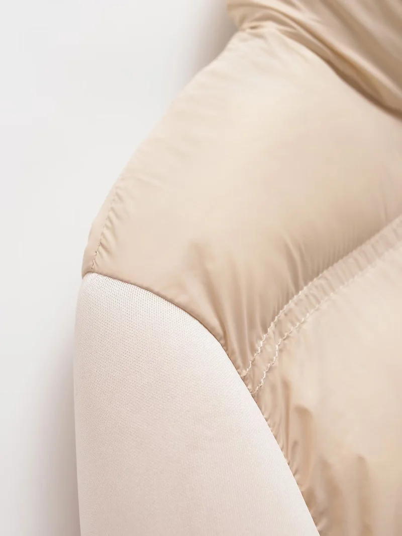 ETJ 2025 Damen Herbst- und Winter-Freizeitjacke, Kurze Sportjacke für Outdoor-Aktivitäten, Leichte, Warme, Gesteppte Jacke mit Kontrastärmeln – Detail 27