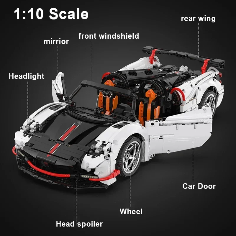 Technical 1:10 Pagani Zonda Super Racing Sport Car Building Blocks MOC Figure Vehicle Bricks Toys For Adult Kids Christmas Gifts