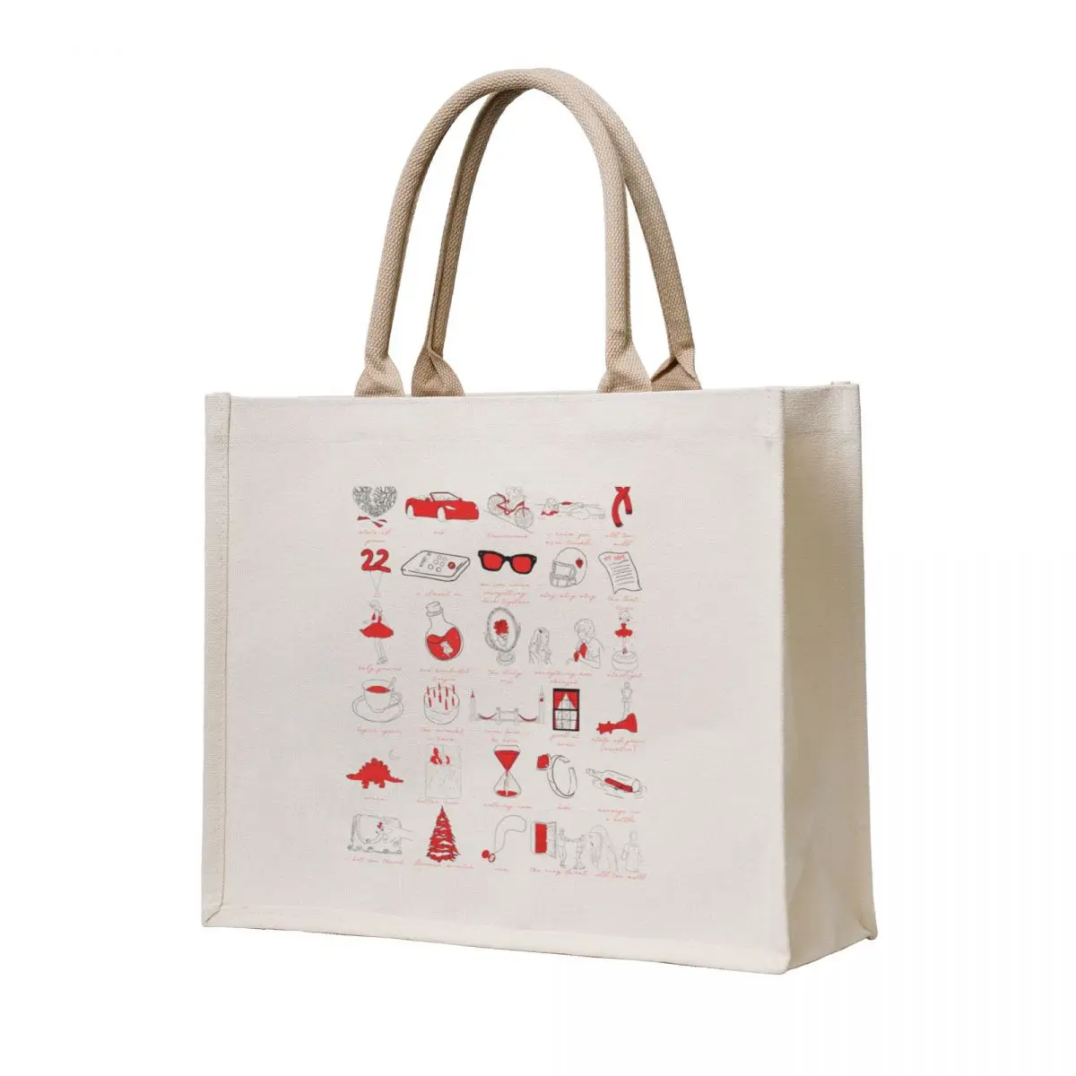 

Red TV Song Print Tote Bag women bag hand bag Canvas tote men