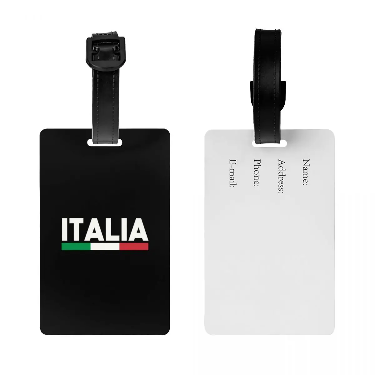 Custom Flag Of Italy Luggage Tag With Name Card Italian Patriotic Privacy Cover ID Label for Travel Bag Suitcase