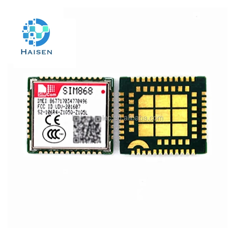 HAISEN-SIMCOM de tamaño pequeño, módulo GSM GPRS GNSS, LCC, LGA, bajo consumo de energía, TCP/UDP, SIM868, SIM868E
