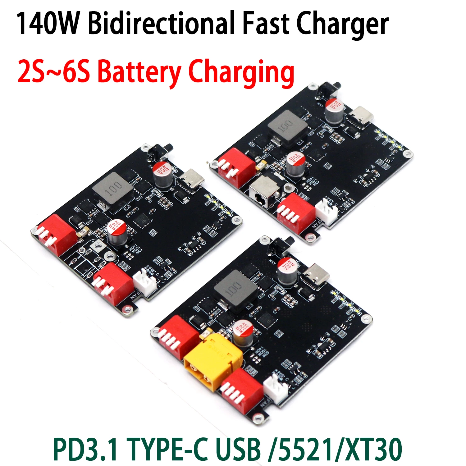 yZ[zPD3.1 140Wo}[d 2S 3S 4S 5S 6S `Edr Li-ion Lifepo4 BMS[d{[h TYPE-C USB XT60 DC5521