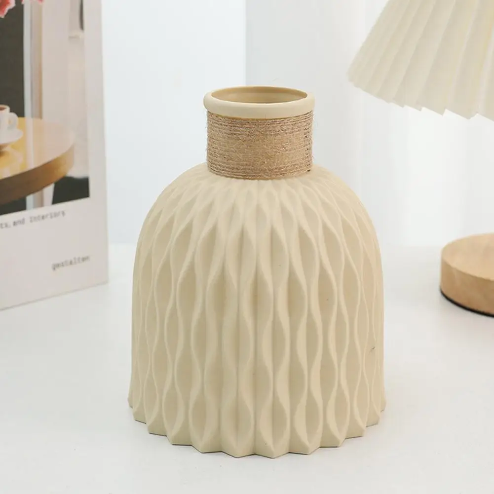 Nordic New Flower Vase Home Decor Plastic Vases Imitation Ceramic Unbreakable Flower Basket For Wedding Modern Room Home Decor