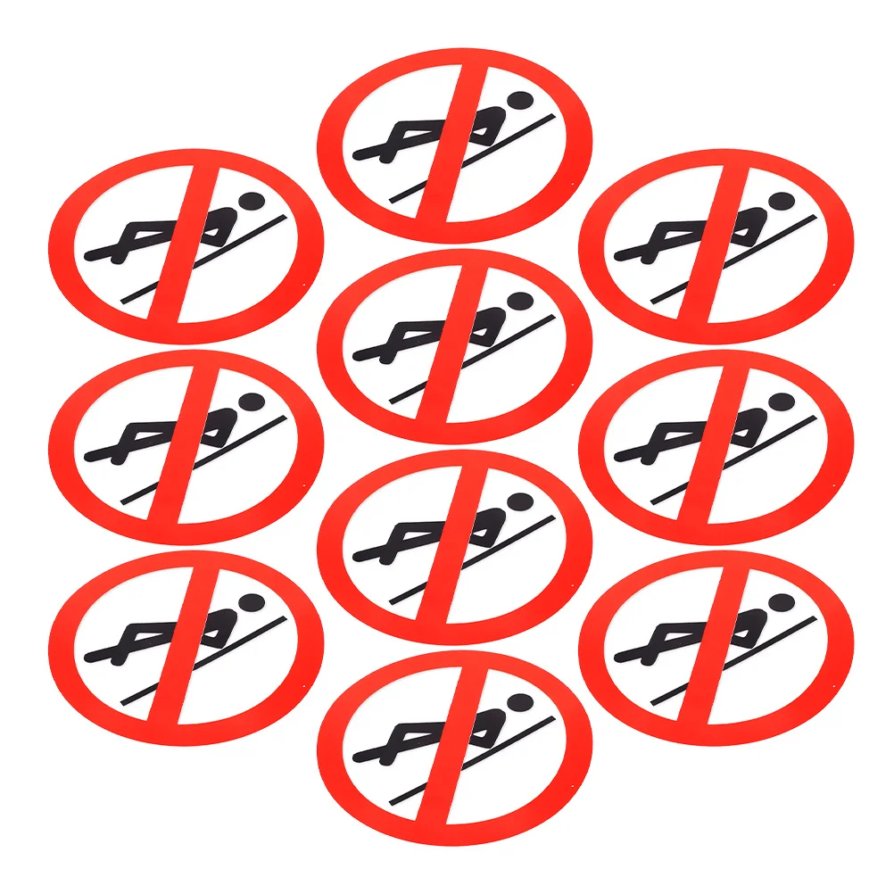 10Pcs No Leaning Sign Stickers Eye-Catching Safety Warning Decals for Workshops Smooth Surfaces Warning Stickers