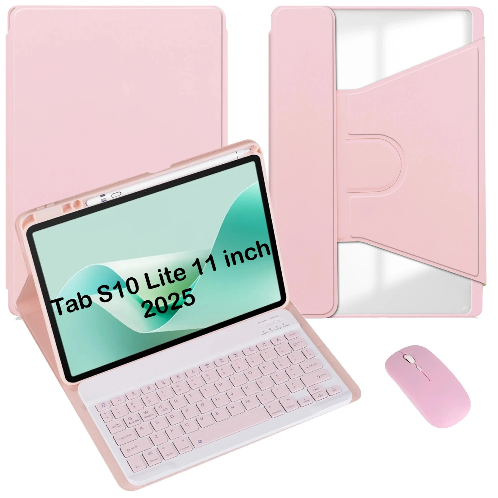 

360 Degree Rotating Keyboard Case for Samsung Galaxy Tab S10 Lite FE 11″ SM-X520 2025 Detachable Wireless Keyboard & Mouse Cover