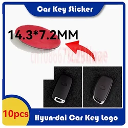 10pcs/Lot 14.4*7.2mm Oval Metal Aluminum Remote Car Key Sticker Badges Emblem Symbol Replacement for Hyundai For Kia