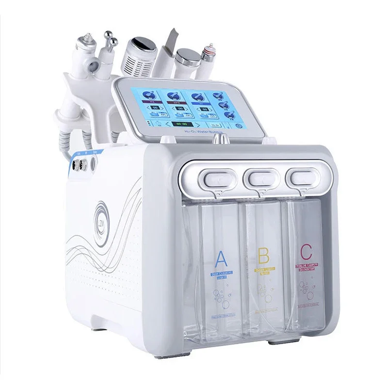 6 In 1 Vacuum Face Cleaning Hydro Water Oxygen Jet Peel Machine Ance Pore Cleaner Facial Massage Small Bubble Skin Care Device