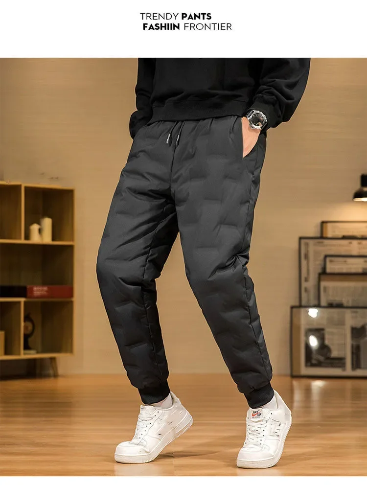 Pantaloni invernali da uomo M-5XL pantaloni addensati in velluto caldo pantaloni larghi Casual con coulisse pantaloni imbottiti in cotone