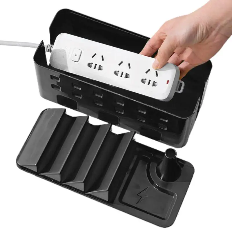 Cable Organizer Box For Desk Power Strip Cover Organizer Box For Desk Desk Cord Hider Surge Protector Wires Concealer Holder For