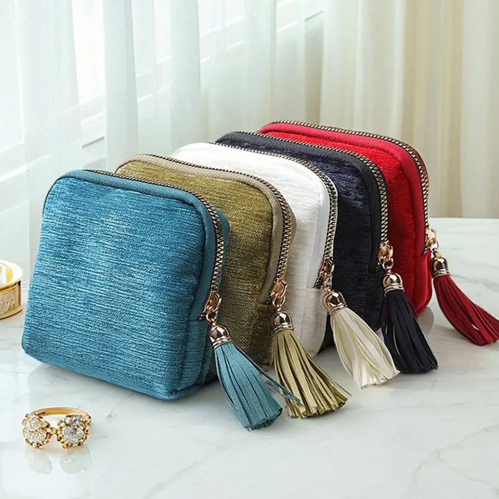 Small Jewelry Travel Case Small Travel Jewelry Case with 5 Compartments Portable Mini Velvet Organizer Pouch Foldable for Rings