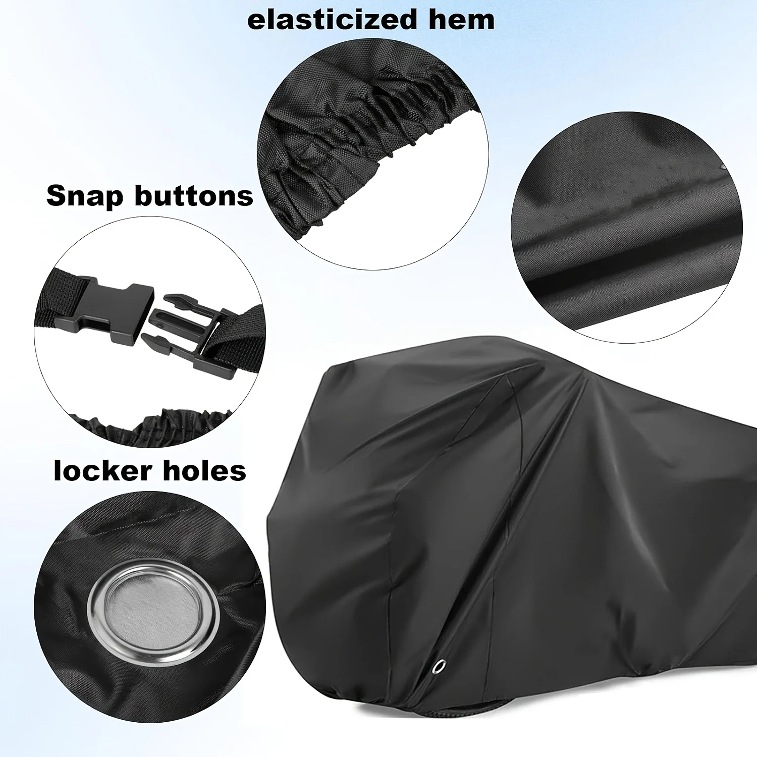 1pc 200*90*100cm (M) Bicycle Cover, Nylon Bicycle Cover Oxford Fabric, for 1/2 Bicycles, Bicycle Cover with Block Hole