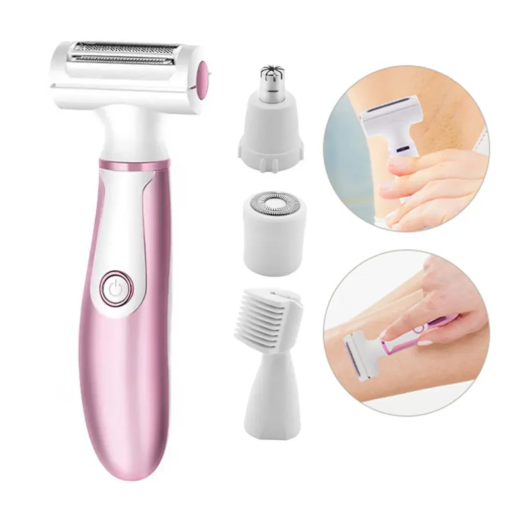 

Портативная электрическая женская бритва 4 в 1, эпилятор для удаления волос на теле, безболезненный беспроводной триммер для женщин