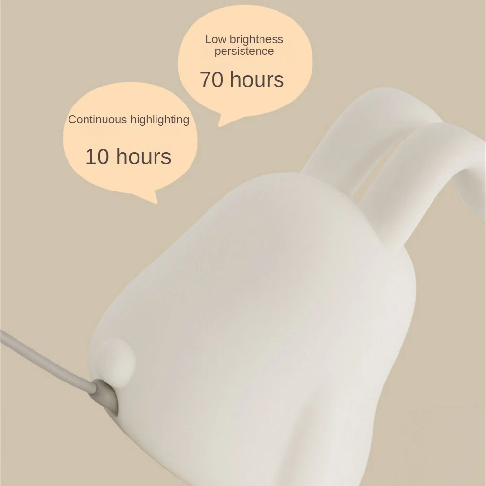 Clap The Lamp Folding-eared Rabbit Can Hang Ears Warm Light Lighting Nightlight Mobile Phone Holder Timed Sleep Light Foldable