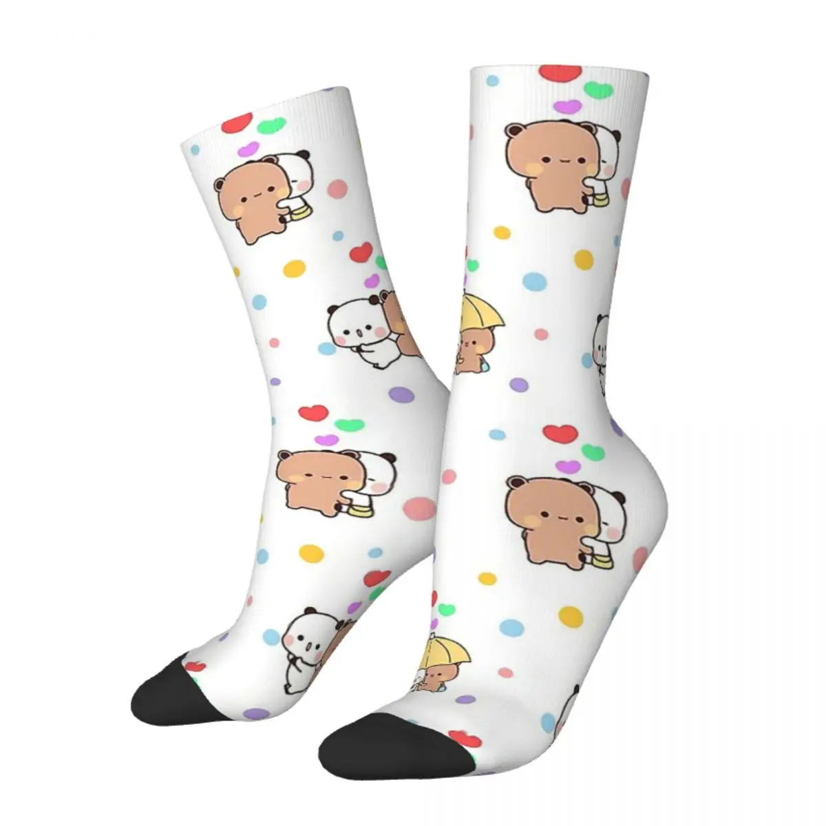 Men\'s Socks Panda Bear Cute Dudu Bubu Hugging Retro Harajuku Cute Cartoon Hip Hop Seamless Pattern Crew Crazy Sock Gift Printed