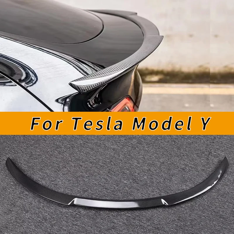 ملحقات ديكور خارجية للسيارة مناسبة لغطاء صندوق السيارة الرياضي من ألياف الكربون طراز Tesla Y
