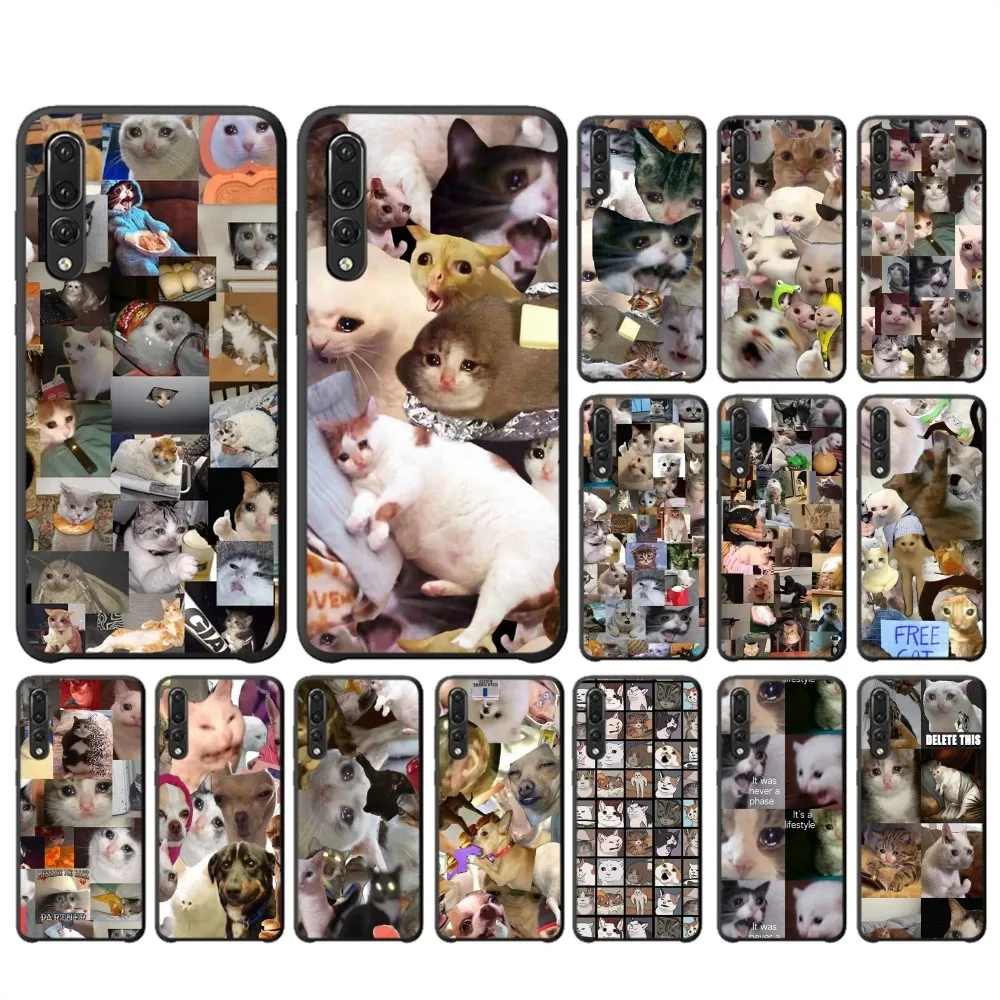 Crying Cat Memes Phone Case For Huawei P 8 9 10 20 30 40 50 Pro Lite Psmart Honor 10 lite 70 Mate 20lite