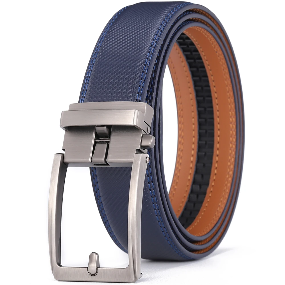 Men\'s Leather Belt High Quality Automatic Buckle Belts for Men Luxury Brands Fashion Cow Leather Carbon Fibre Pattern Strap Male