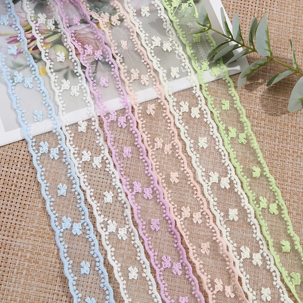 1 Yard Colorful Butterfly Lace Mesh Embroidery Trim Home Textile DIY Sewing Craft Supply