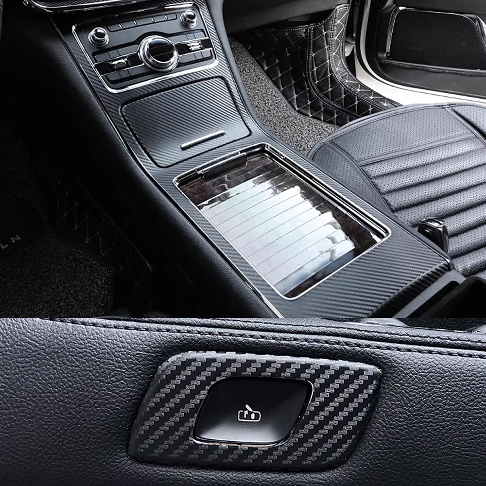 

Car-Styling Carbon Fiber Car Interior Center Console Color Change Molding Sticker Decals For Lincoln Continental 2017-2020