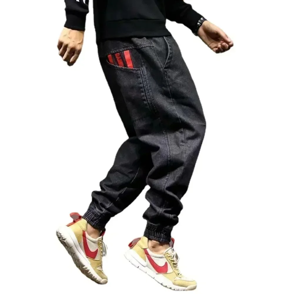 Man Loose Baggy Jeans Hiphop Skateboard Denim Pants Street Dance Hip Hop Rap Male Trouses Chinese y2k streetwear men clothing