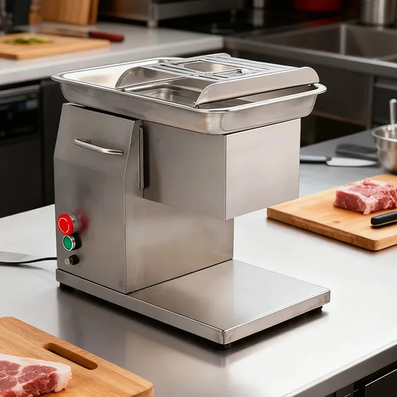 Commercial Electric Meat Slicer Stainless Steel Desktop Design Automatic Deli Beef Pork Vegetable Cutting Machine for Restaurant