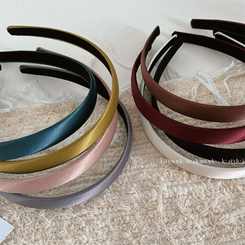 Glossy Retro Satin Headband, Lady francês Hairpin Versátil, Simples Acessórios Elegantes Cabelo, Pressão Hong Kong Estilo, Ao ar livre