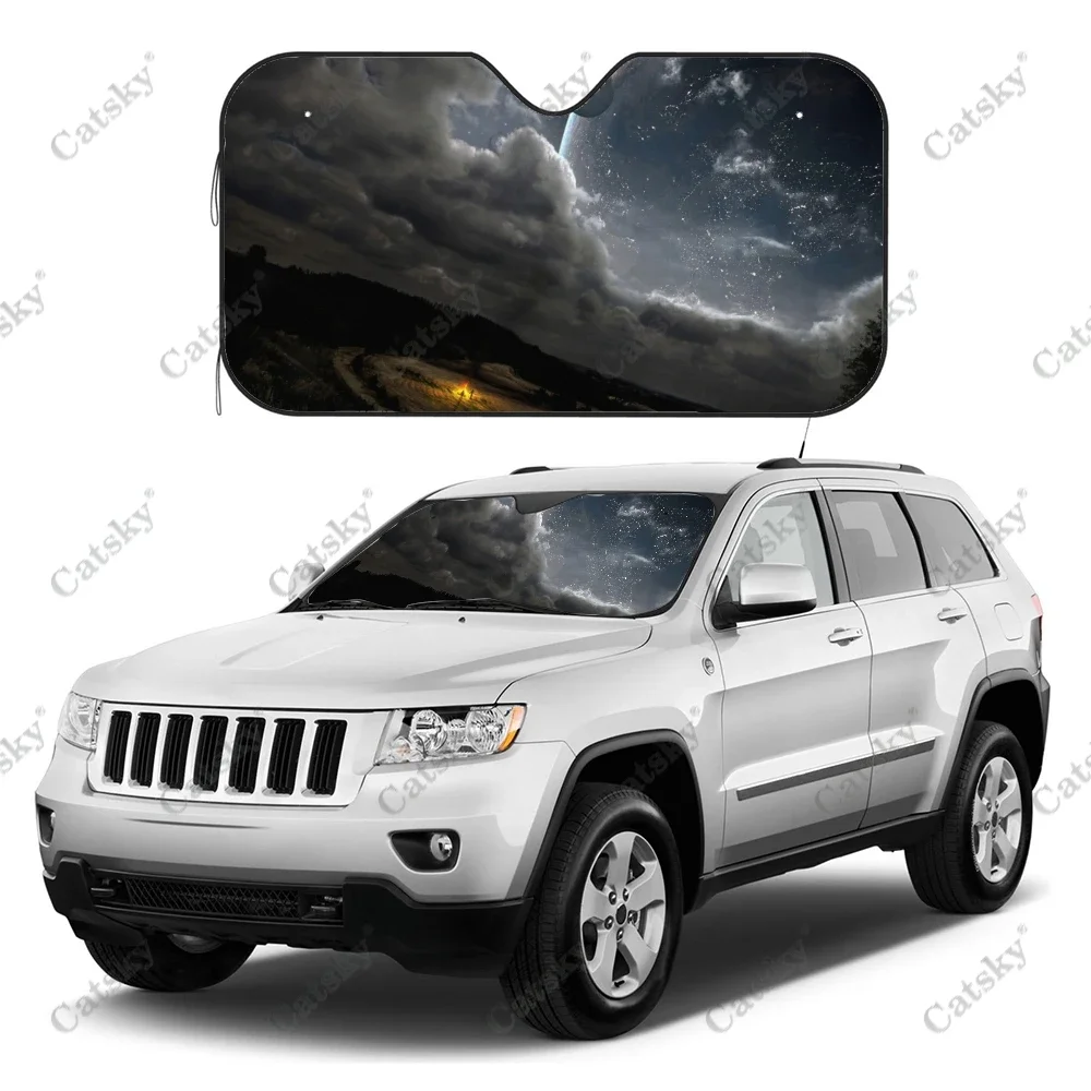 Sci-Fi Landscape Car Interior Accessories Front Windshield Sunshade Foldable Auto Sun Visor Covers Solar Protection UV for SUV