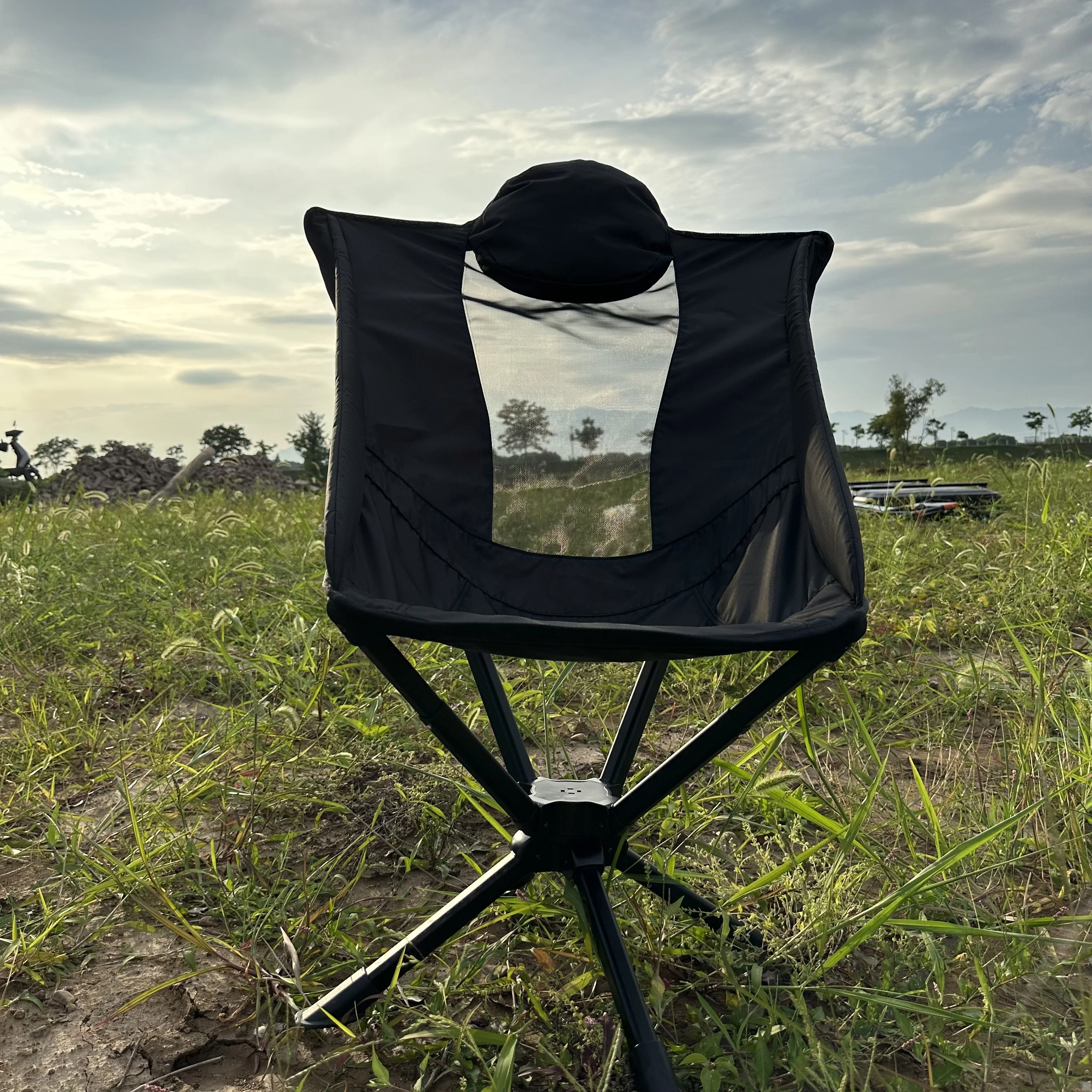 360-Degree Swivel Lightweight Aluminum Folding Chair Quick Open Cliq Outdoor Camping Beach Fishing Modern Bedroom Use 160kg