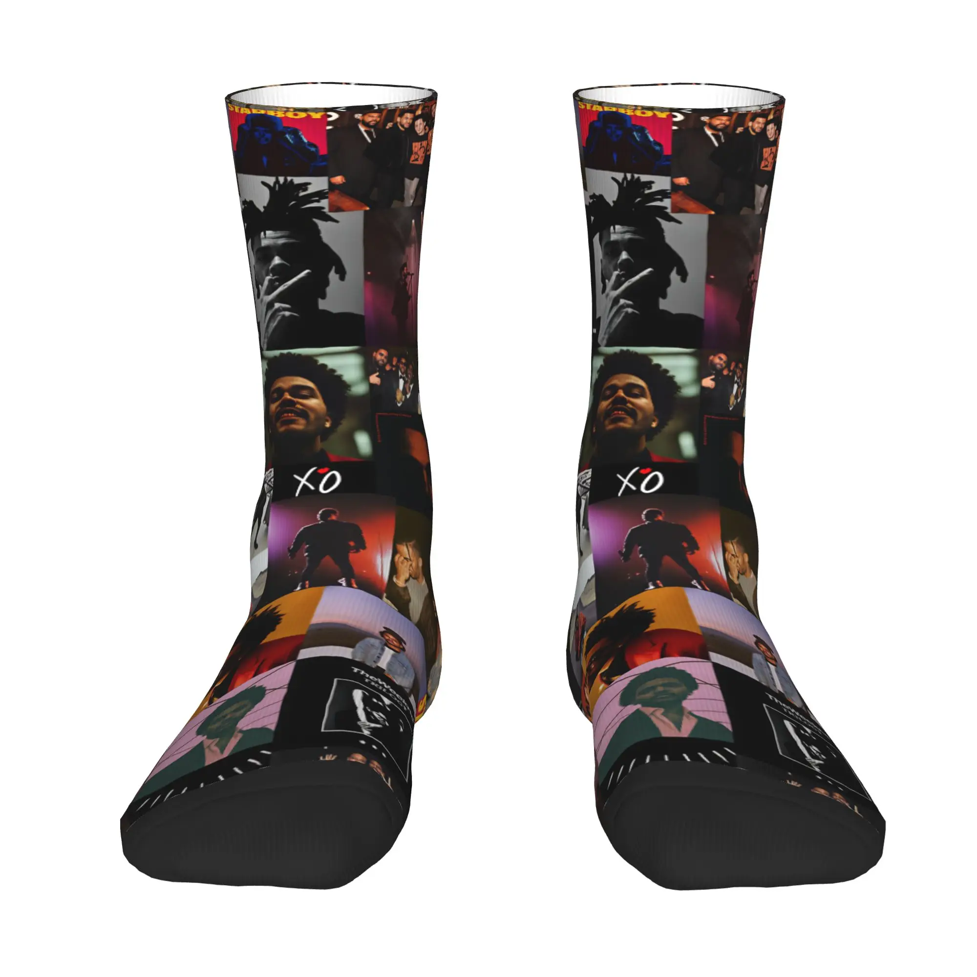 Singer  The W-Weeknd X-XO Men Women Crew Socks Unisex Cool  Spring Summer Autumn Winter Dress Socks