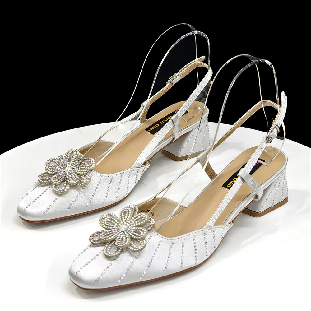 حار بيع ناضجة كلاسيكية Stlye منصة تصميم عالية الكعب حفل زفاف النساء الأحذية وحقيبة مجموعة باللون الفضي #3