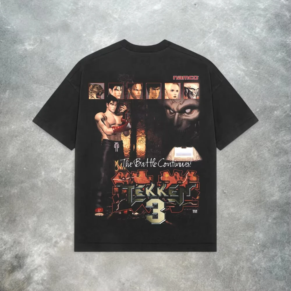 Camiseta Retro Tekken 3 PS2 Y2K, camiseta de juego de lucha arcade, camiseta de algodón puro para hombre y mujer, camiseta informal a la moda, camiseta para hombre