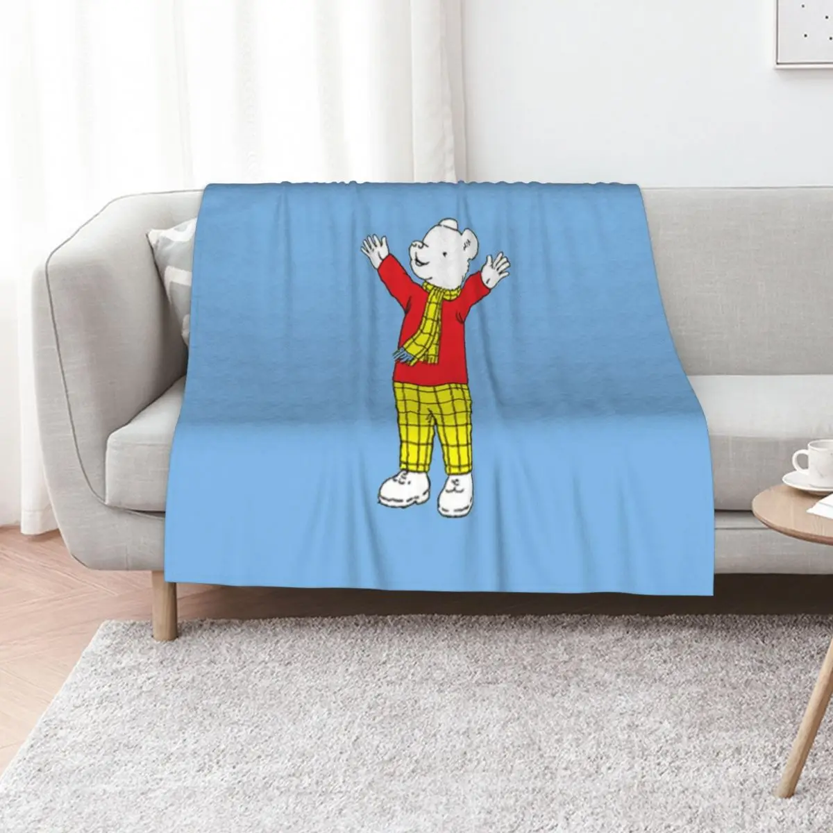 Rupert Throw Blanket Plaid Cute Sleeping Bag Soft Thermals For Travel Giant Sofa Blankets