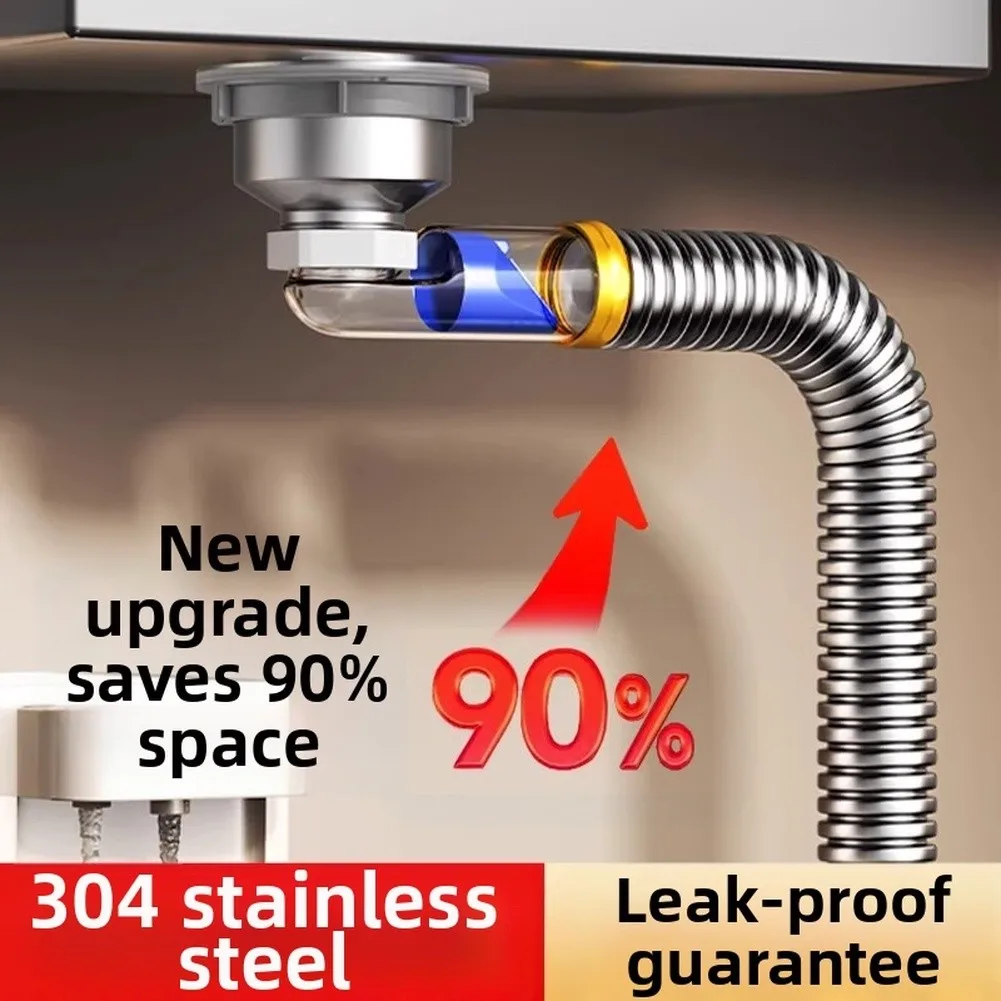 Resistant Stainless Steel Drain Pipe with Side Outlet and Double Seal Technology for Efficient Drain Flow Maintenance