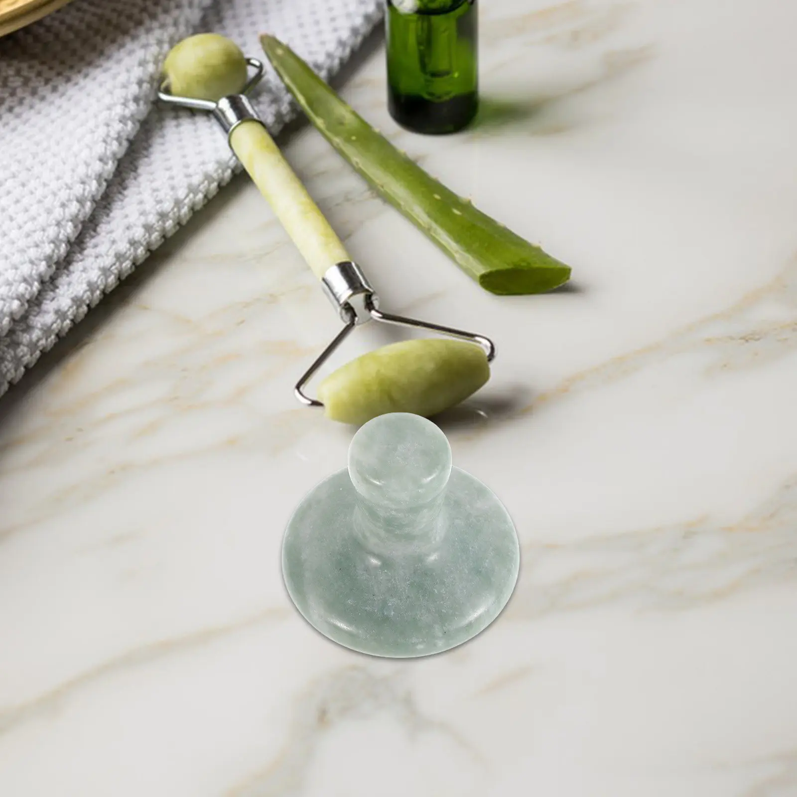 

Multifunctional Mushroom Jade Stone for Face Body Eye Massage Exfoliation and Muscle Relief Natural Crystal Tool