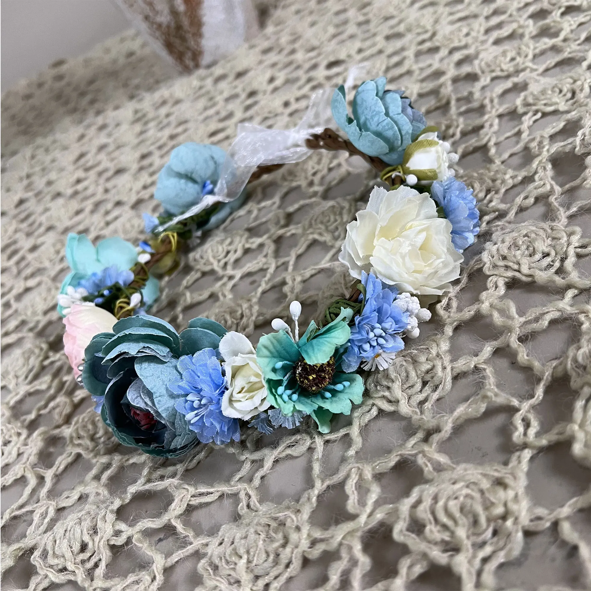 Don&Judy Flower Wreath Crown Women Headband Hair Accessories Girl Garland Festival Maternity Photo Shoot Wedding Floral Headwear