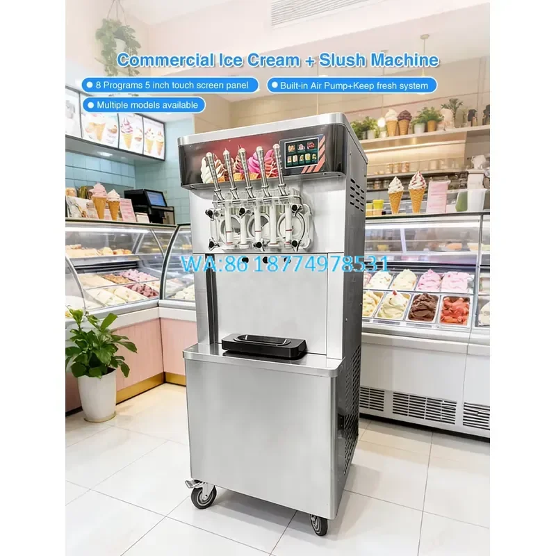 Wmwmnu for 8 Programs 3-flavor Soft Ice Cream Continuous Frozen Yogurt Acai Bowl Gelato Frozen Cocktails Smoothies