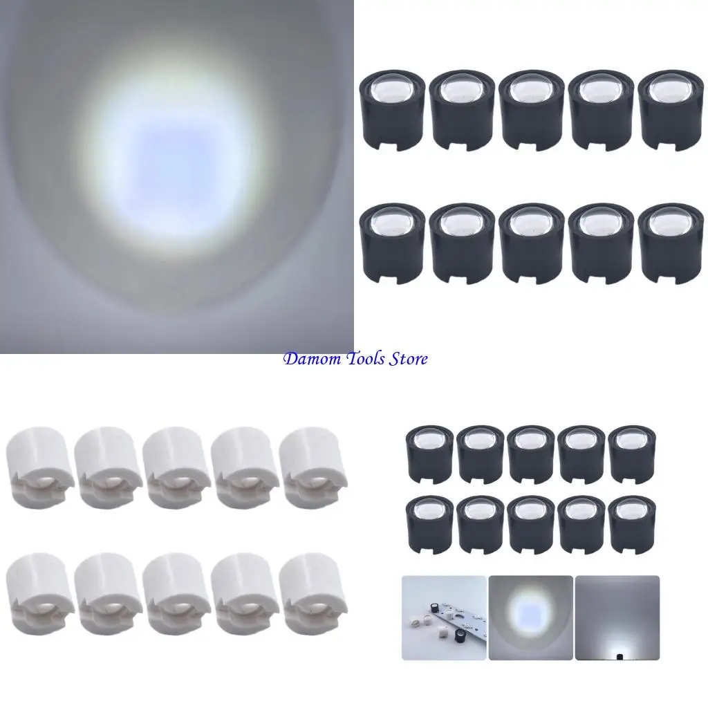 57BE LED Lens Reflector Collimator LED Projection Lens 14.5mm Optimized for 15 Degree Focused and Heat Resistant